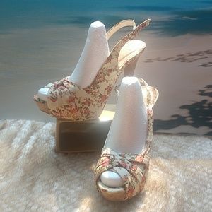 LILIANA Floral Sling Back Shoes